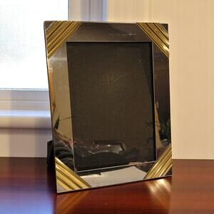 Silver Brass 5x7 Picture Frame – Polished Metal Tabletop Photo Holder